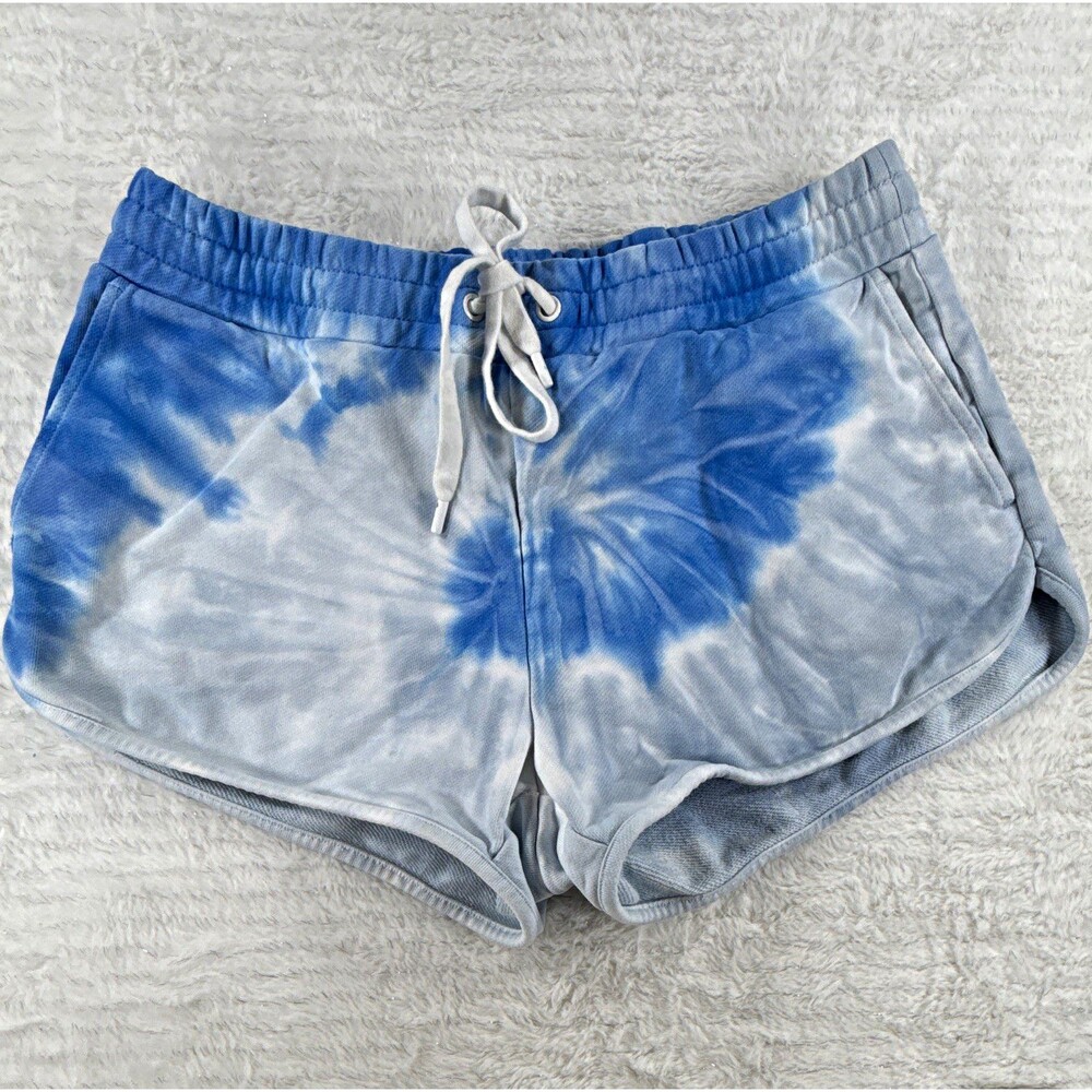 Michael Kors Womens Blue Tie Dye Basic Shorts Lounge Drawstring Size Medium Knit